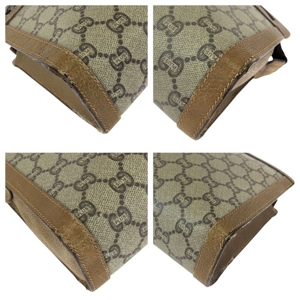 Gucci Vintage Plus Beige Brown Gold GG Supreme Canvas Clutch — view 3