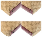 Gucci Beige Red Silver GG Canvas Tote Shoulder Bag — view 3