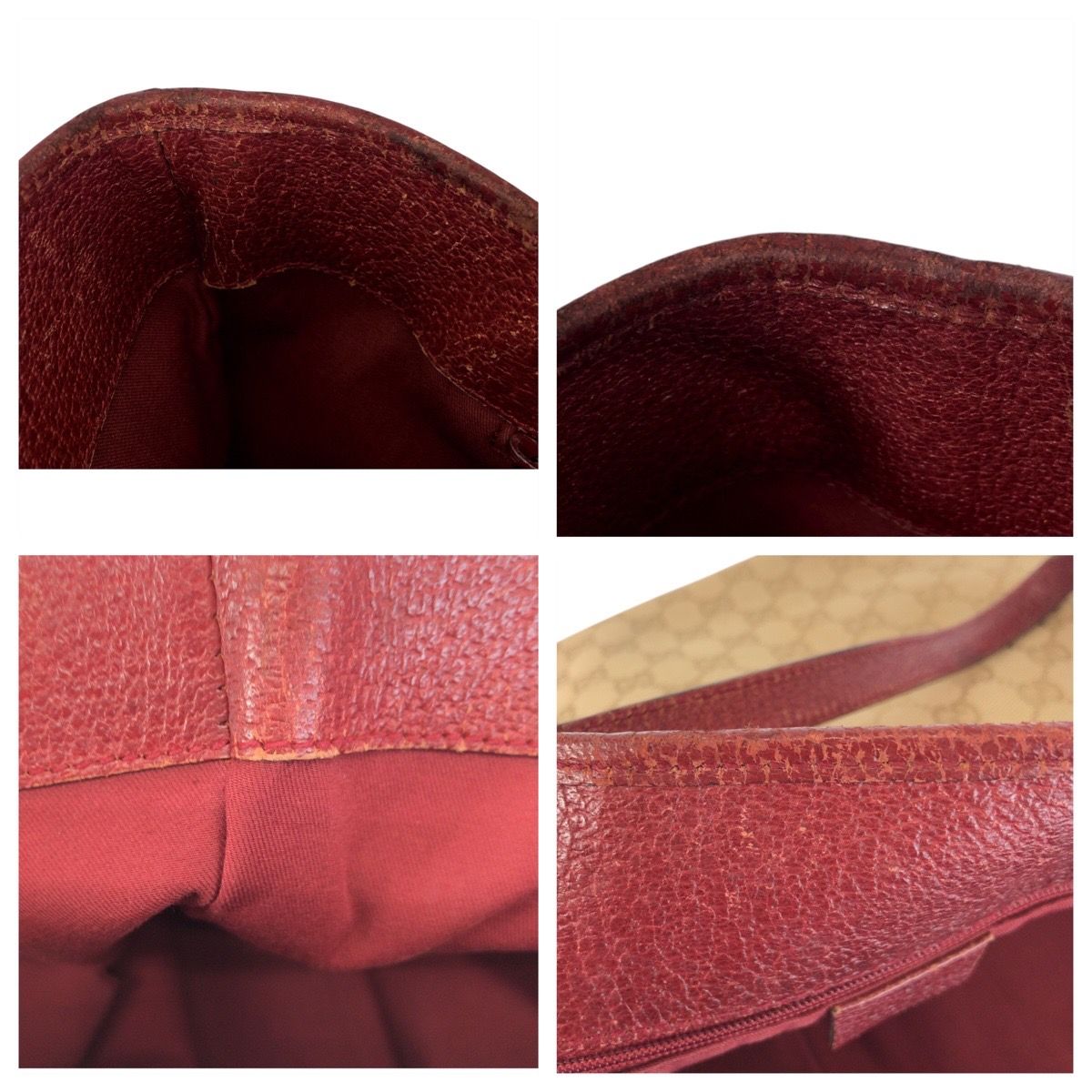 Gucci Beige Red Silver GG Canvas Tote Shoulder Bag — view 5