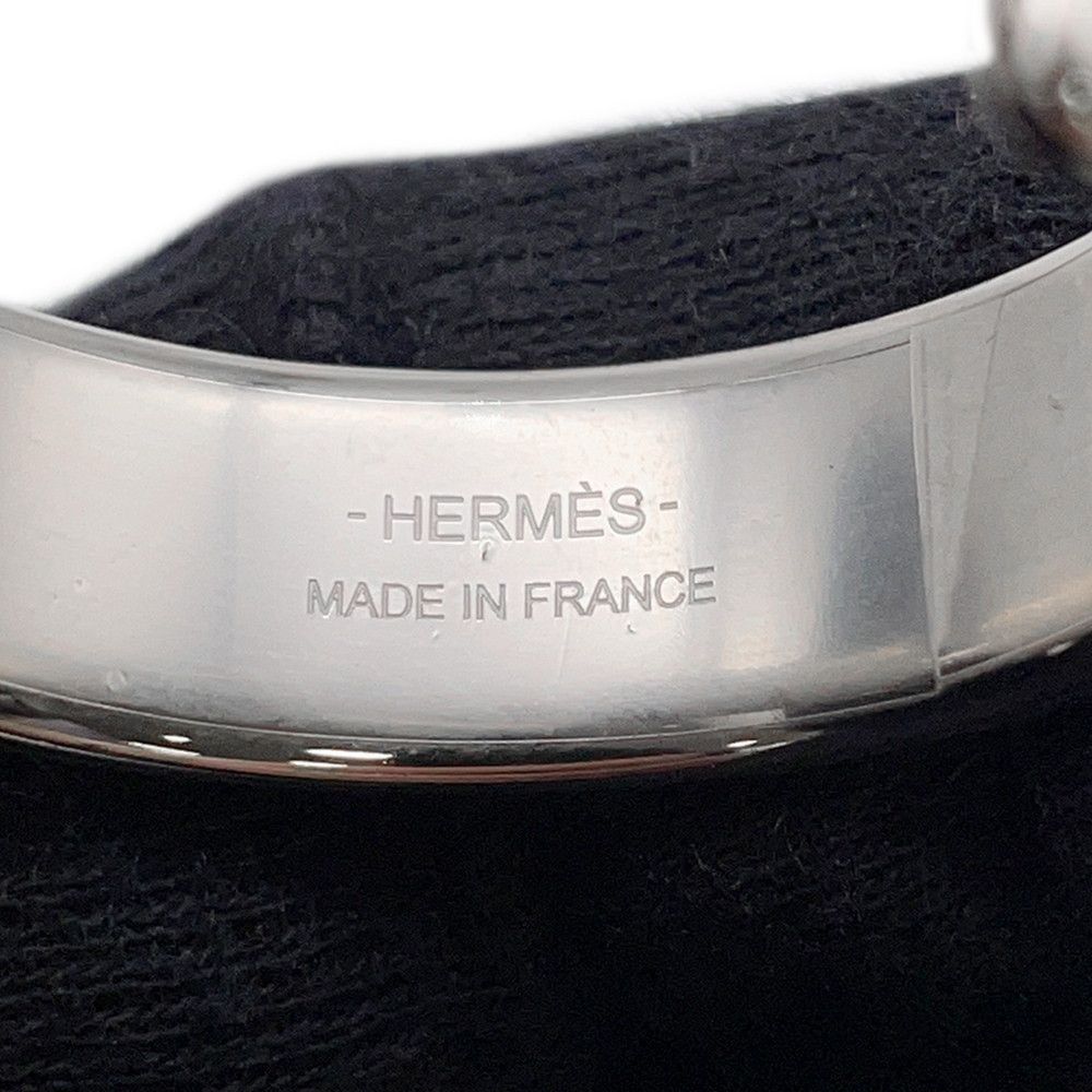 Hermes Earrings Olympe Etoupe Silver Epsom — view 7