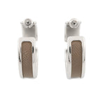 Hermes Earrings Olympe Etoupe Silver Epsom — view 3