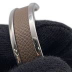 Hermes Earrings Olympe Etoupe Silver Epsom — view 5