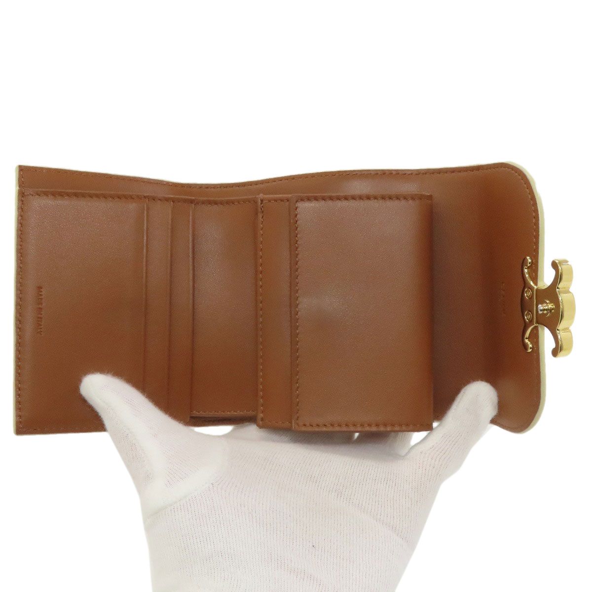 Celine Macadam Pattern Trifold Wallet Bifold Leather — view 4