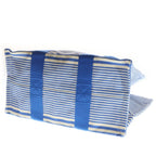 Hermes Bayadere Canvas Striped Pattern Pouch Tote Blue — view 5