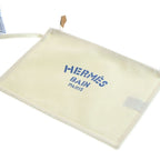 Hermes Bayadere Canvas Striped Pattern Pouch Tote Blue — view 6