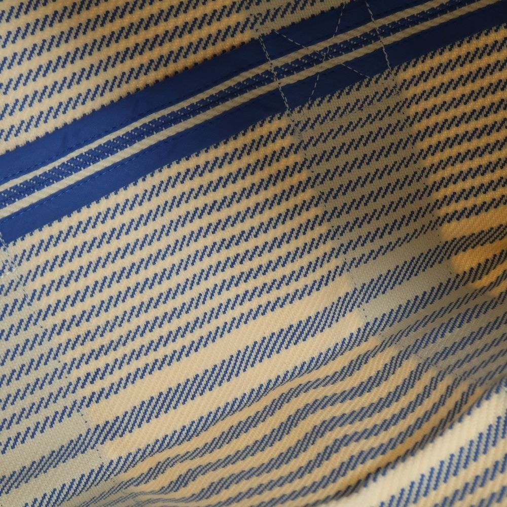 Hermes Bayadere Canvas Striped Pattern Pouch Tote Blue — view 4