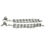 Dior CD Logo Rhinestone Pearl Chien Delia Earrings Silver — view 4