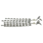 Dior CD Logo Rhinestone Pearl Chien Delia Earrings Silver — view 3