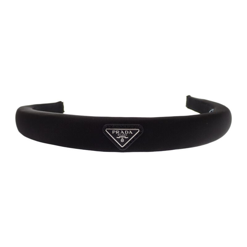 Prada Headband Hair Nylon Black Silver — view 5