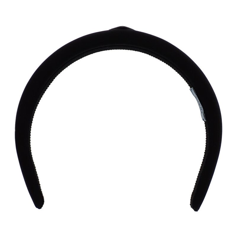Prada Headband Hair Nylon Black Silver