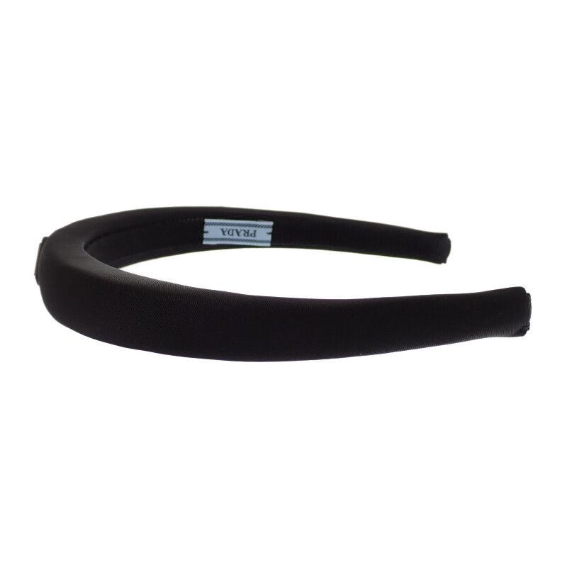Prada Headband Hair Nylon Black Silver