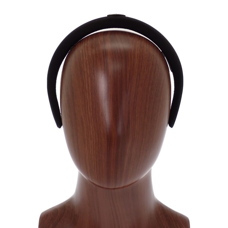 Prada Headband Hair Nylon Black Silver