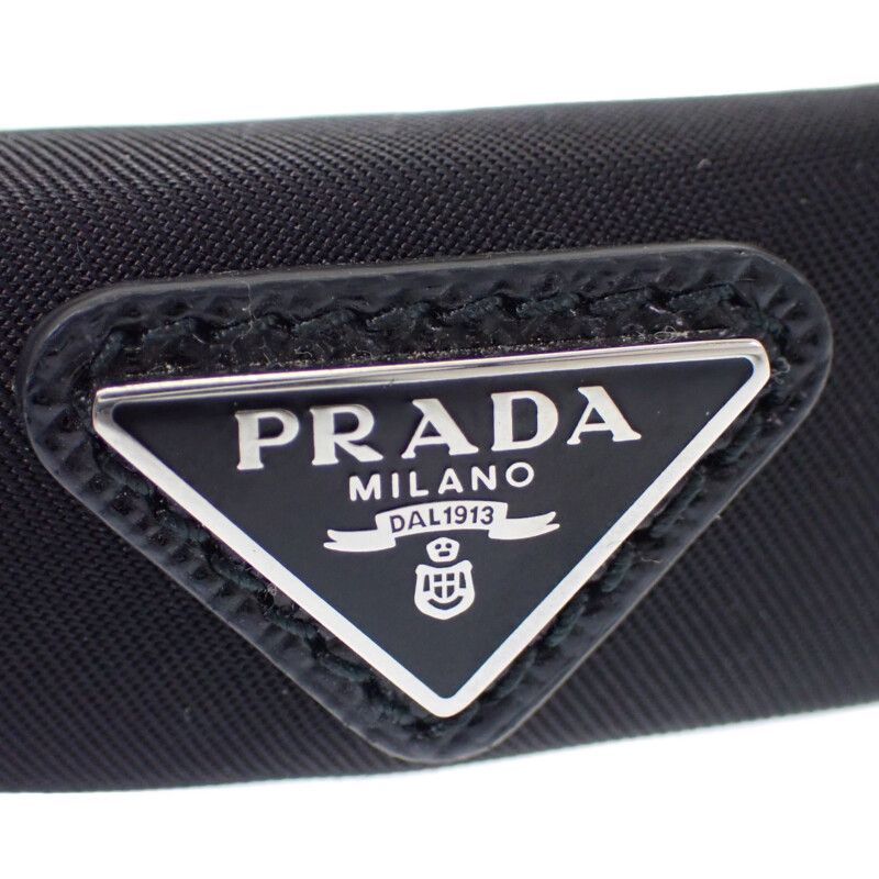 Prada Headband Hair Nylon Black Silver