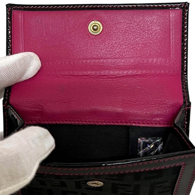 Fendi Bifold Wallet Black Pink Zucchino — view 3