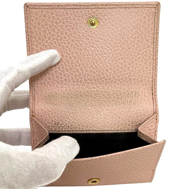 Gucci Trifold Wallet Pink Beige GG Marmont — view 3