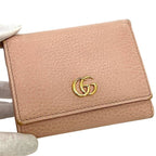 Gucci Trifold Wallet Pink Beige GG Marmont — view 9