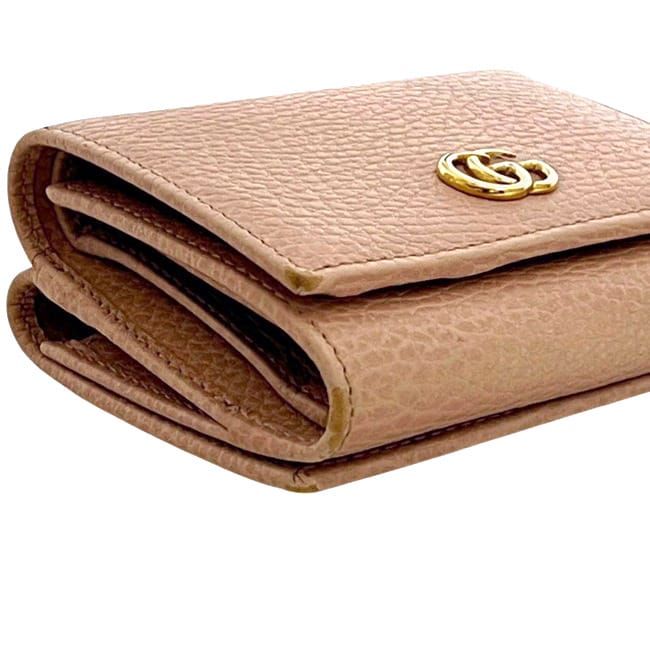 Gucci Trifold Wallet Pink Beige GG Marmont — view 7
