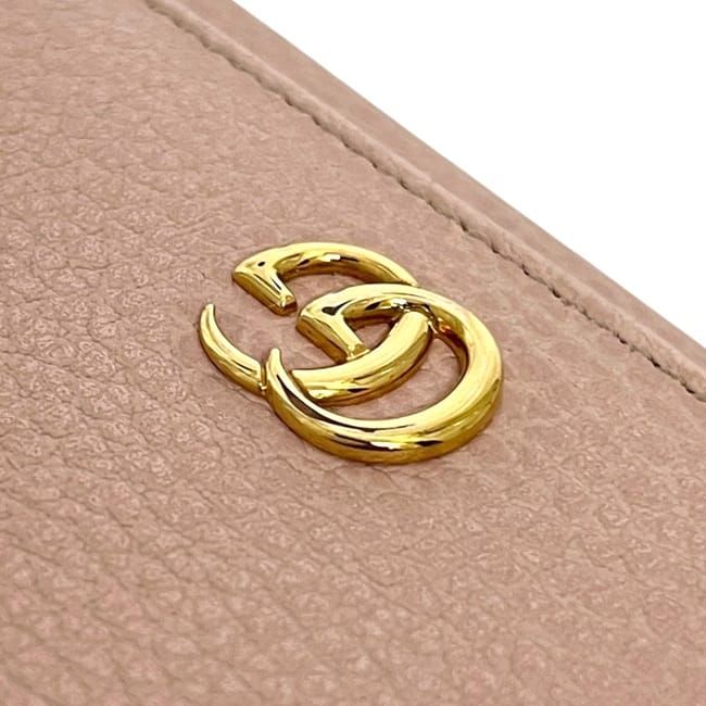 Gucci Trifold Wallet Pink Beige GG Marmont — view 8