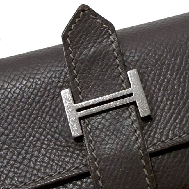 Hermes 4 Row Key Case Brown Dark Bearn Leather Holder — view 6