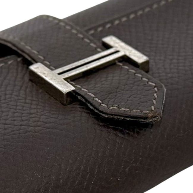 Hermes 4 Row Key Case Brown Dark Bearn Leather Holder — view 7