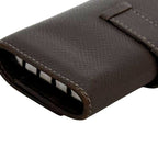 Hermes 4 Row Key Case Brown Dark Bearn Leather Holder — view 9