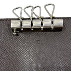 Hermes 4 Row Key Case Brown Dark Bearn Leather Holder — view 3