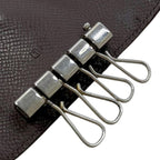 Hermes 4 Row Key Case Brown Dark Bearn Leather Holder — view 4