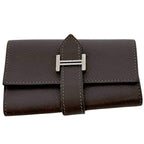 Hermes 4 Row Key Case Brown Dark Bearn Leather Holder — view 8