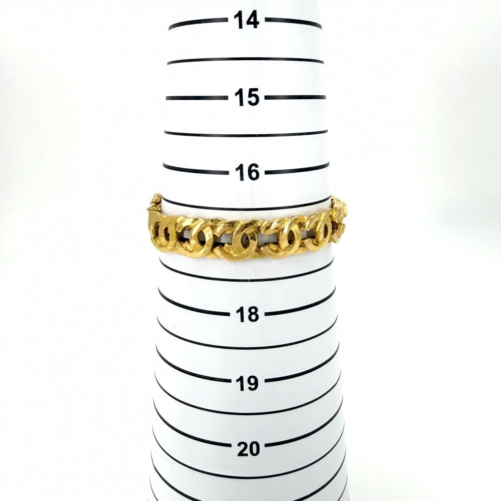 Chanel Bangle Bracelet CC Logo Coco Vintage Gold — view 4