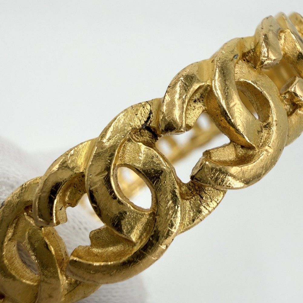 Chanel Bangle Bracelet CC Logo Coco Vintage Gold — view 5