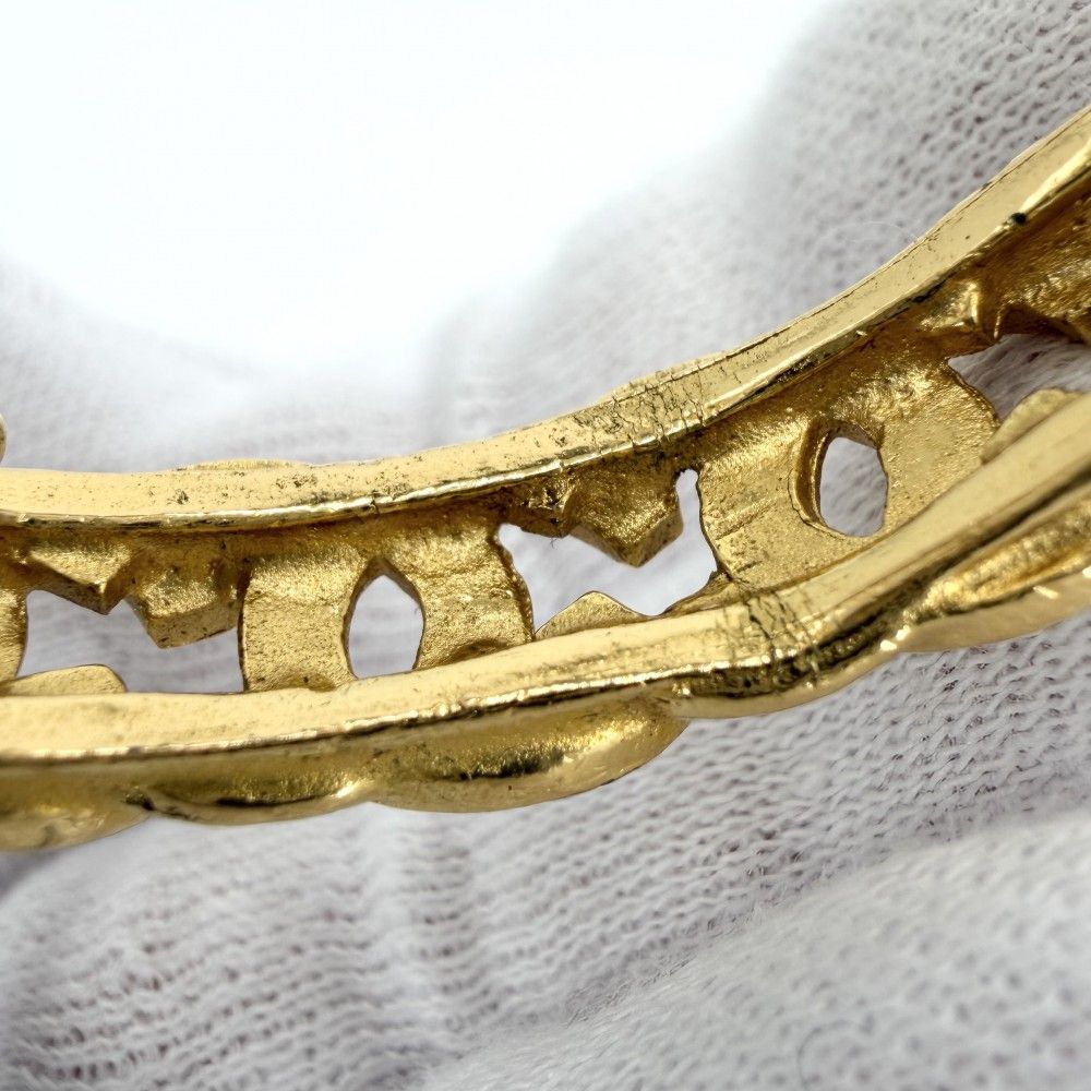 Chanel Bangle Bracelet CC Logo Coco Vintage Gold — view 9