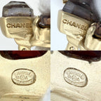 Chanel Earrings Gripoix CC Logo Vintage Coco Stone — view 4