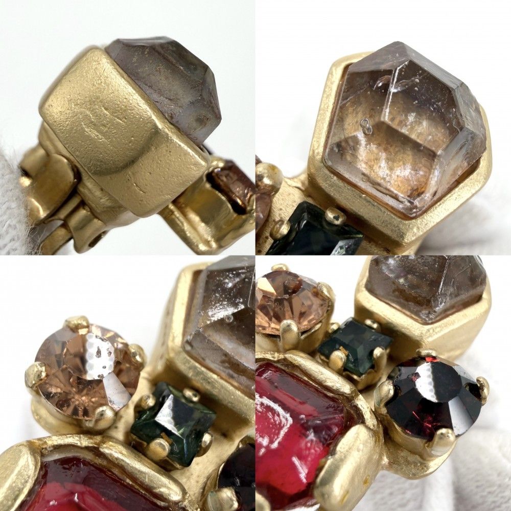 Chanel Earrings Gripoix CC Logo Vintage Coco Stone — view 5