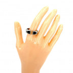 Hermes Ring Etrier Small Items 58 Silver X Navy — view 2