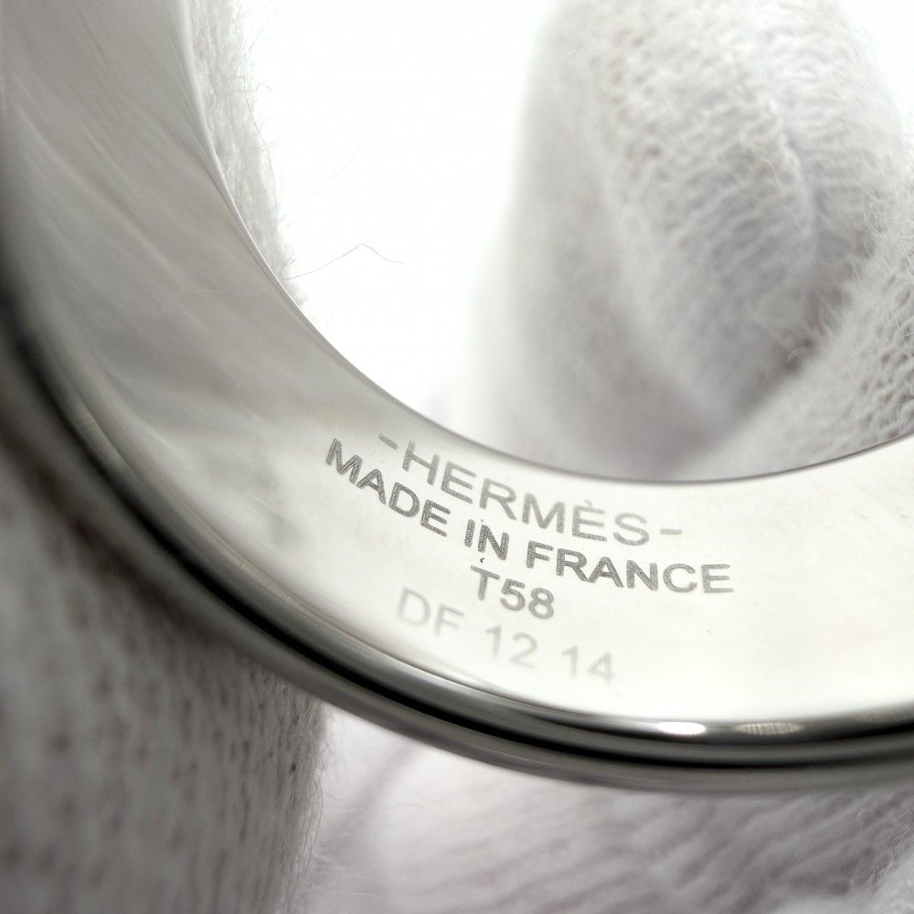 Hermes Ring Etrier Small Items 58 Silver X Navy — view 4