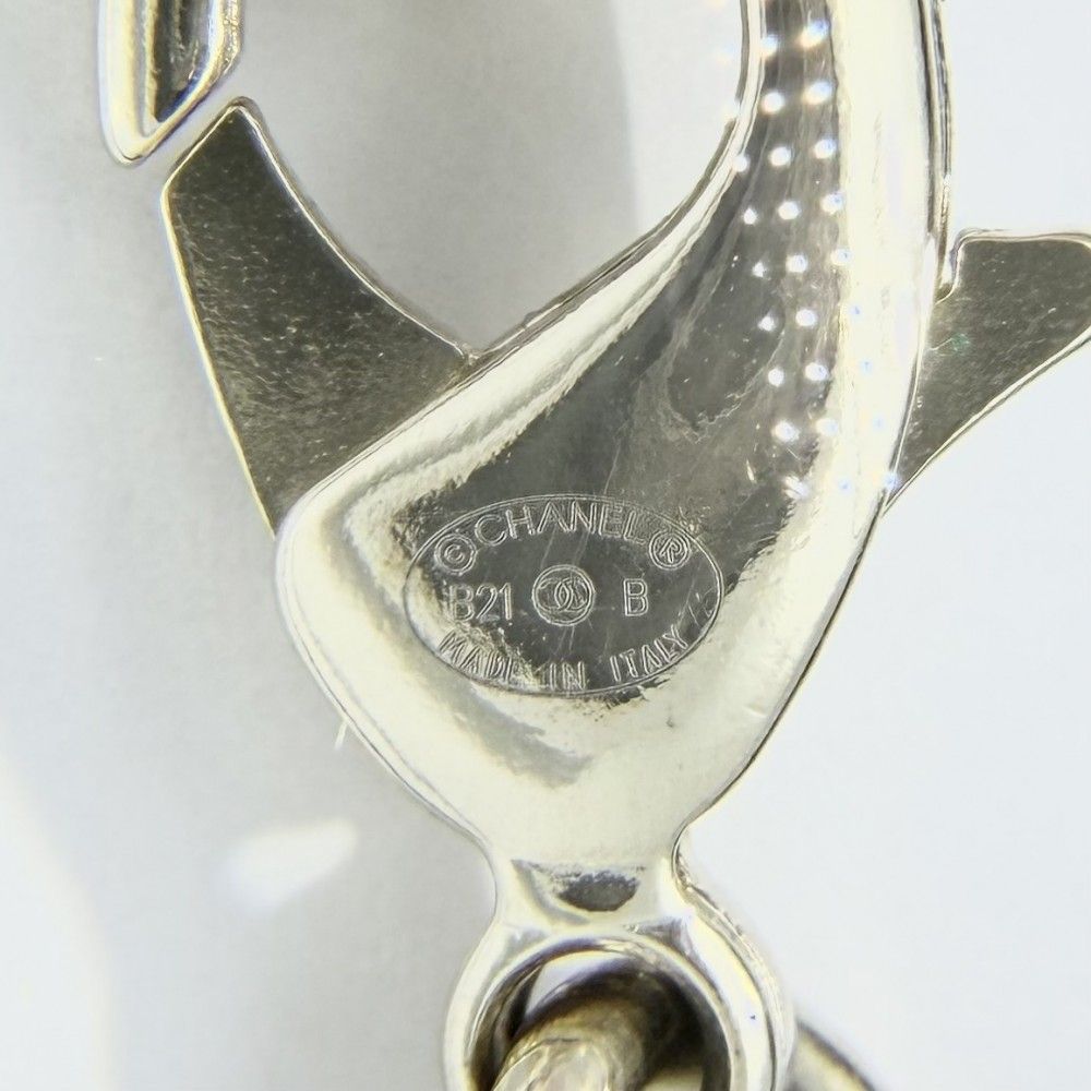 Chanel Choker CC Logo Chain Necklace with Adjuster Star Gold X Black — view 4