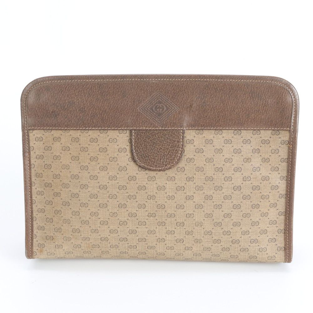 Gucci Vintage Micro GG Leather Clutch Pouch — view 2
