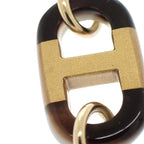 Hermes Sur Mer PM Earrings Metal Buffalo Horn Brown Gold — view 9