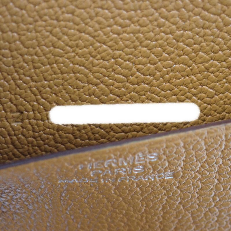 Hermes in the Loop Wink Coin Case Leather Caramel Mauve Brown — view 9
