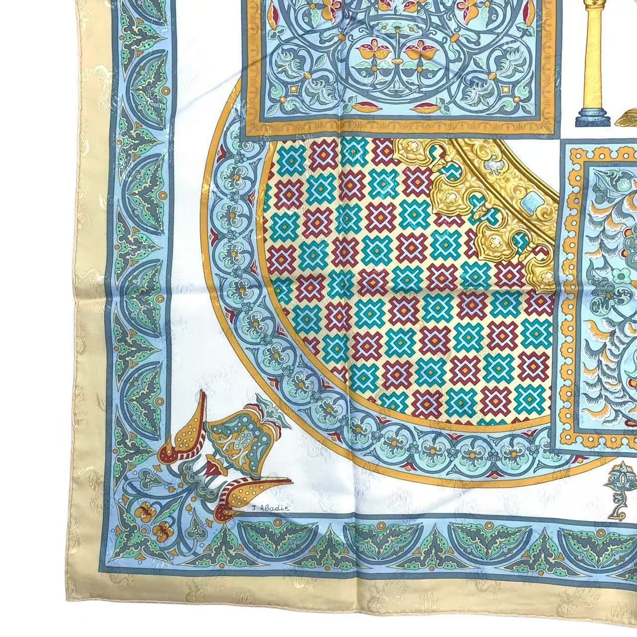 Hermes Scarf Carre 90 Ciels Byzantins Byzantine Sky Silk — view 5