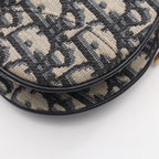 Dior Saddle Bag Mini Oblique Peacock Navy Canvas Leather Ivory — view 5