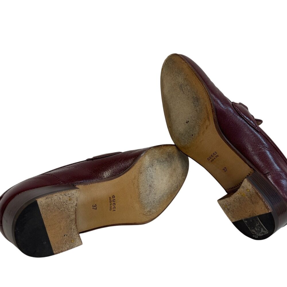 Gucci Horsebit Loafers Leather Red Wine — view 6