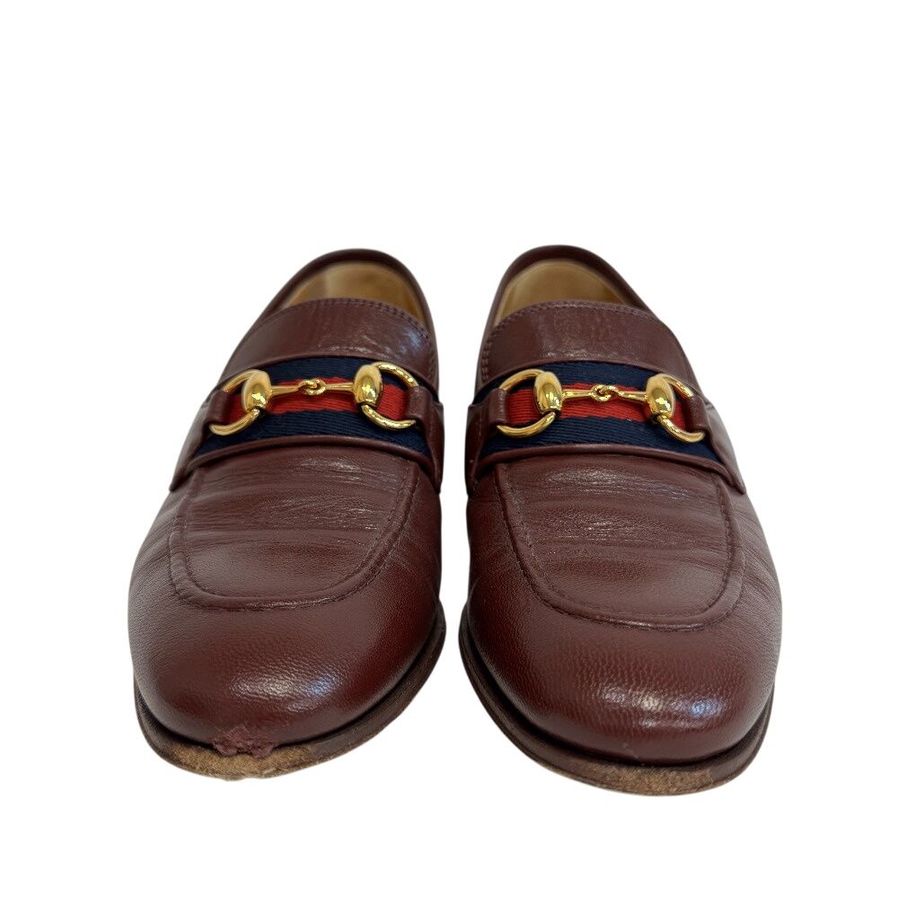 Gucci Horsebit Loafers Leather Red Wine — view 2
