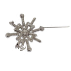 Chanel Snow Star Brooch Metal Silver