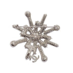 Chanel Snow Star Brooch Metal Silver
