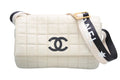 Chanel Choco Bar Shoulder Bag CC Logo Lambskin Quilted Ivory Gold