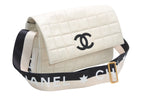 Chanel Choco Bar Shoulder Bag CC Logo Lambskin Quilted Ivory Gold — view 2