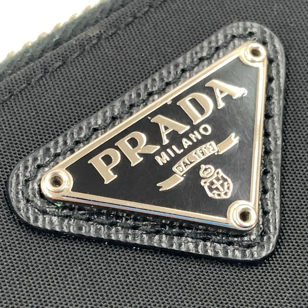 Prada Tessuto Nylon Zip Around Compact Wallet Black — view 6
