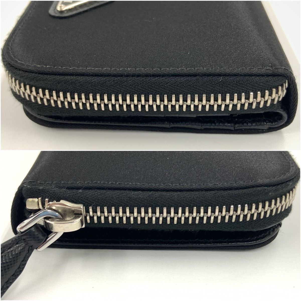 Prada Tessuto Nylon Zip Around Compact Wallet Black — view 4