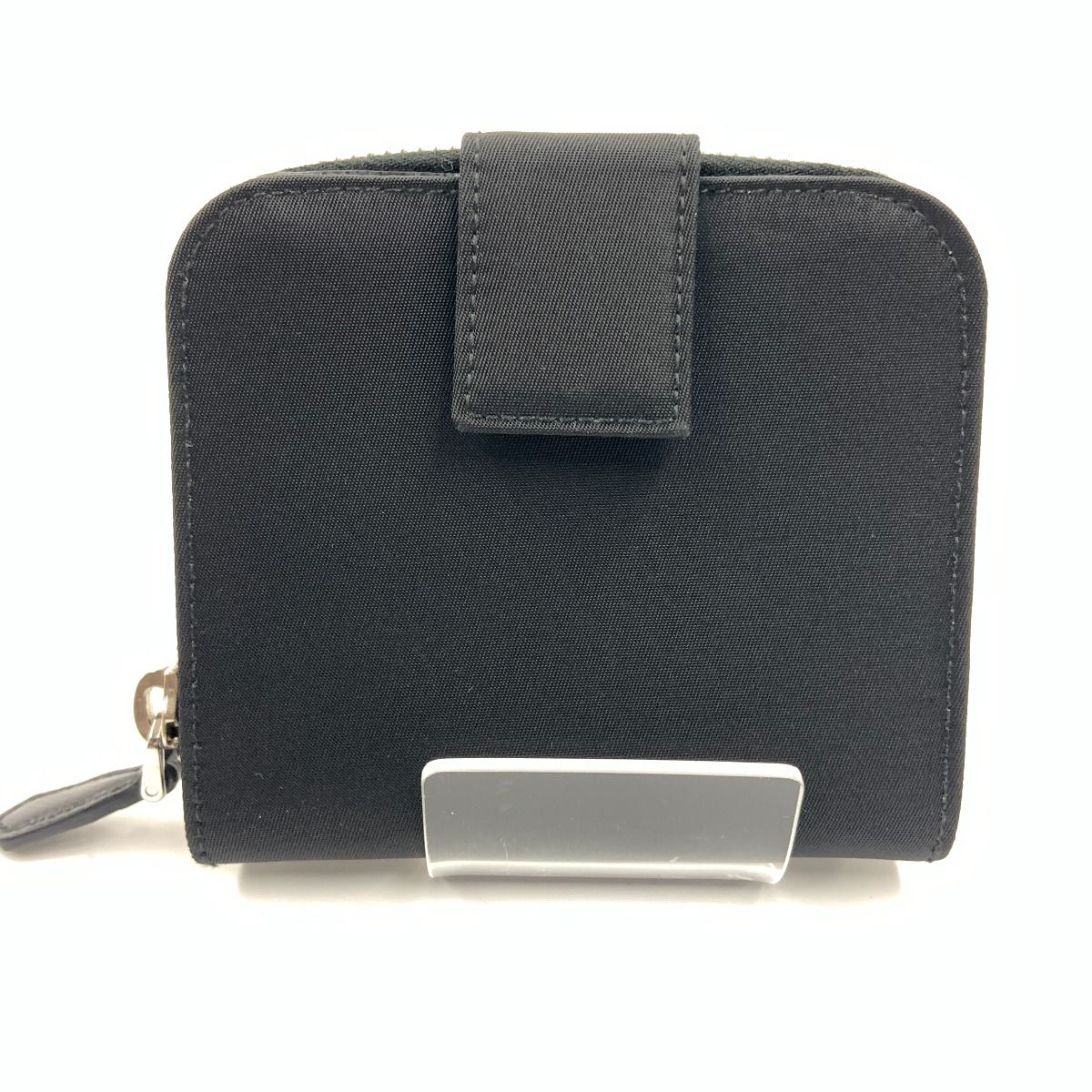 Prada Tessuto Nylon Zip Around Compact Wallet Black — view 3